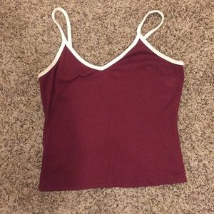 Burgundy crop top/tank top